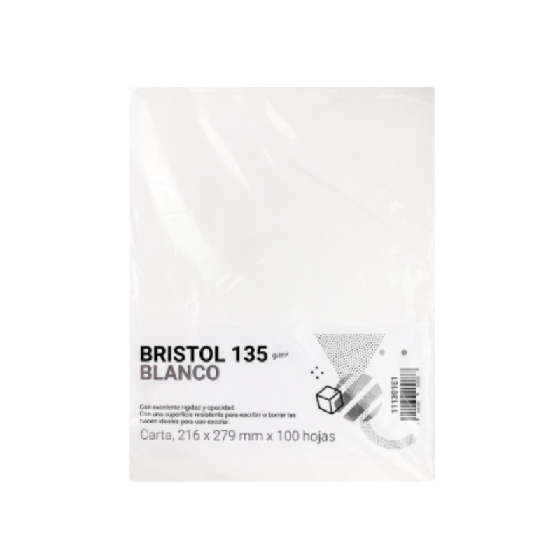 BRISTOL BLANCO 150 GRS T/CARTA 8.5 X 11" PAQ 100