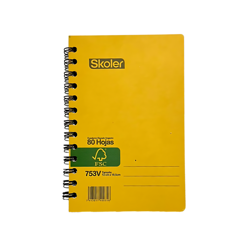 CUADERNO KRAFT SKOLER 753 VERTICAL 80H