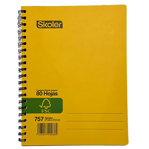 CUADERNO ESPIRAL 80H KRAFT SKOLER 757 (60 UNIDADES)