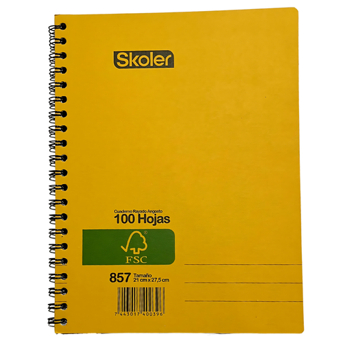 CUADERNO ESPIRAL 100 H KRAFT SKOLER 857 (50 UNIDADES)