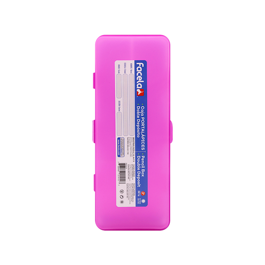 CAJA PLASTICA PORTALAPICES DOBLE TAPA FACELA