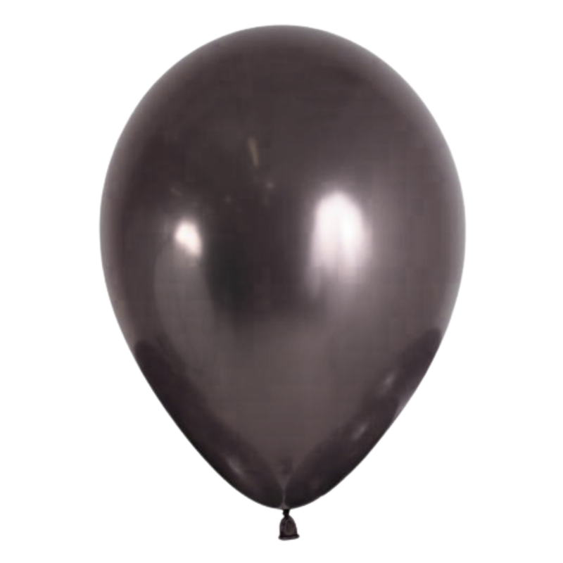 GLOBO No. 10 NEGRO LATEX CROMADO (50 UDS)  