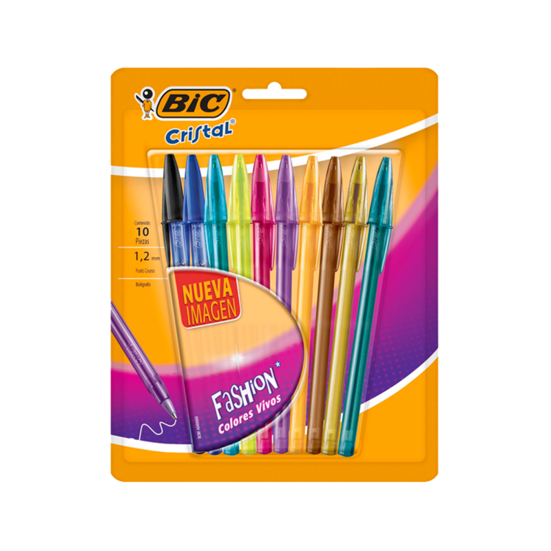 BOLIGRAFO FASHION 1.2 COLORES VIVOS BL 10 