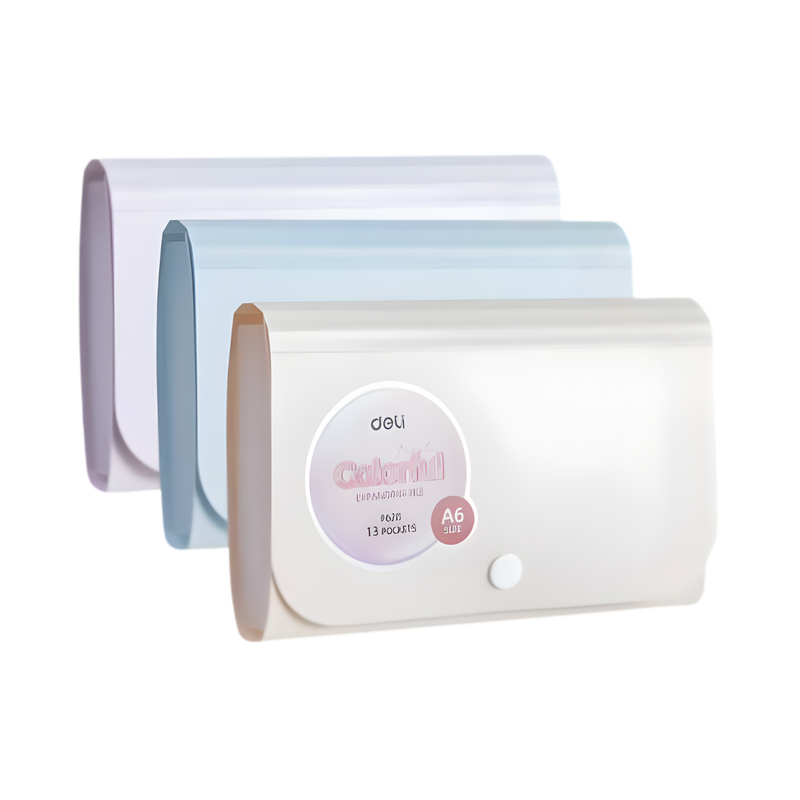 CARPETA PLASTICA MINI CON BROCHE COLOR PASTEL DELI