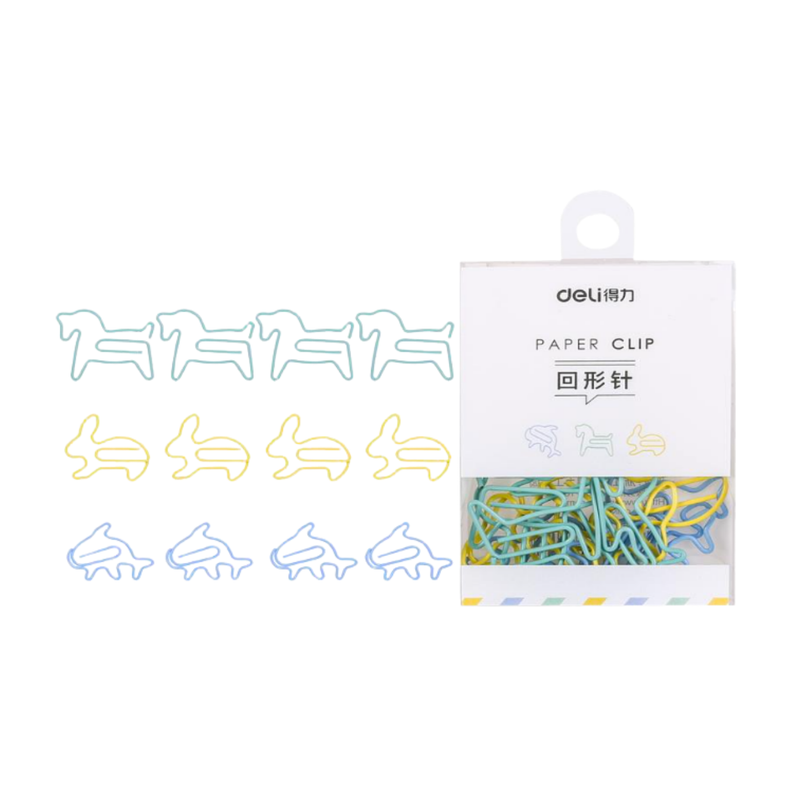 BLISTER DE CLIPS EN FIGURA 12 PCS DELI 