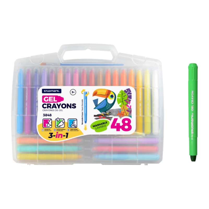 CRAYONES DE GEL RETRACTILES 3EN1 48 COLORES STUDMARK