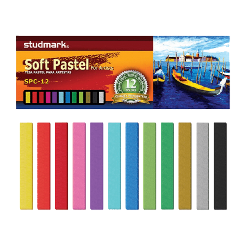 CRAYONES T. TIZA PASTELES SECA 12 COLORES STUDMARK