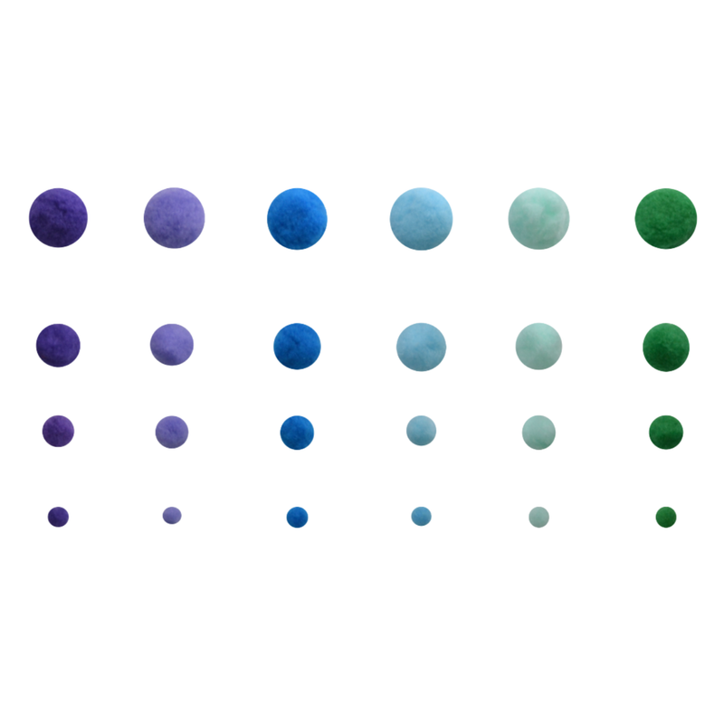 POM POM SIRENA 250 PZS 4 TAMAÑOS STUDMARK