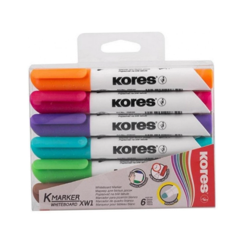 MARCADOR P/PIZARRA PUNTA BALA FASHION KORES 6UDS