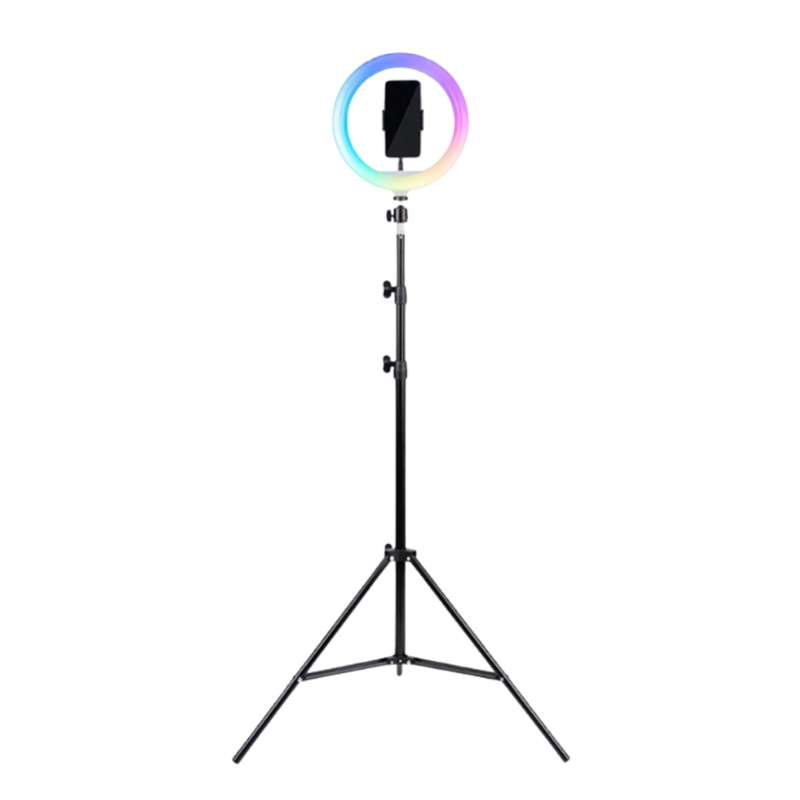 TRIPODE HAVIT CON ANILLO LED DE 26CM RGB ST7026