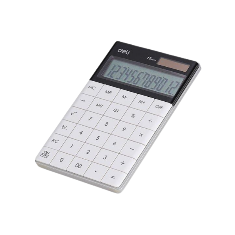 CALCULADORA BLANCA DE ESCRITORIO 12DIG DELI
