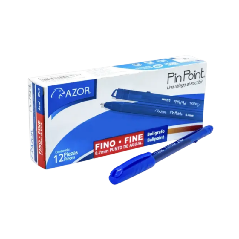 BOLIGRAFO PIN POINT CUERPO OPACO AZUL 0.7MM AZOR UNIDAD