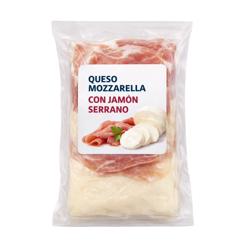 QUESO MOZARELLA CON JAMON SERRANO