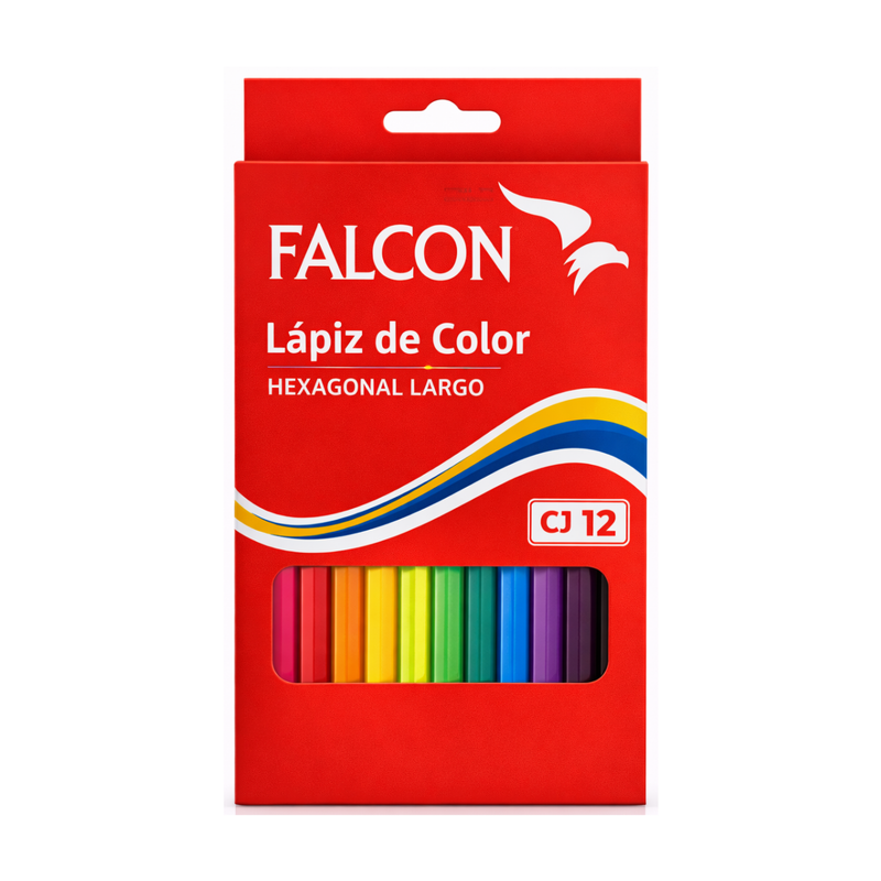 LAPIZ DE COLOR HEXAGONAL LARGO FALCON CJ 12 