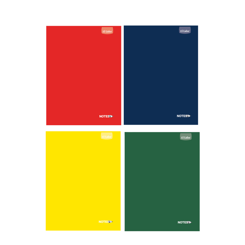 CUADERNO COSIDO GRANDE 100H UNICOLOR BASICOS 