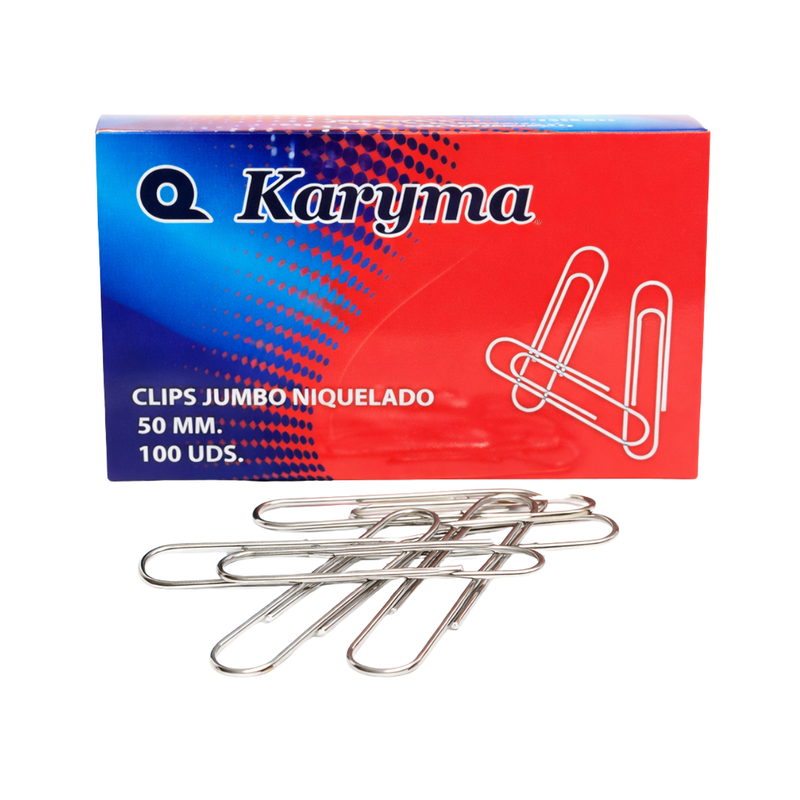 CLIP JUMBO NIQUELADO KARYMA 50MM 100UDS