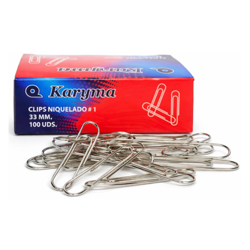CLIPS NIQUELADOS #1 KARYMA 33MM 100UDS 
