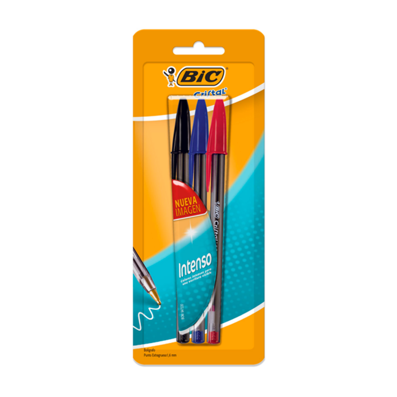 BOLIGRAFO BIC INTENSO 1.6 TRES COLORES BASICOS 3 UDS