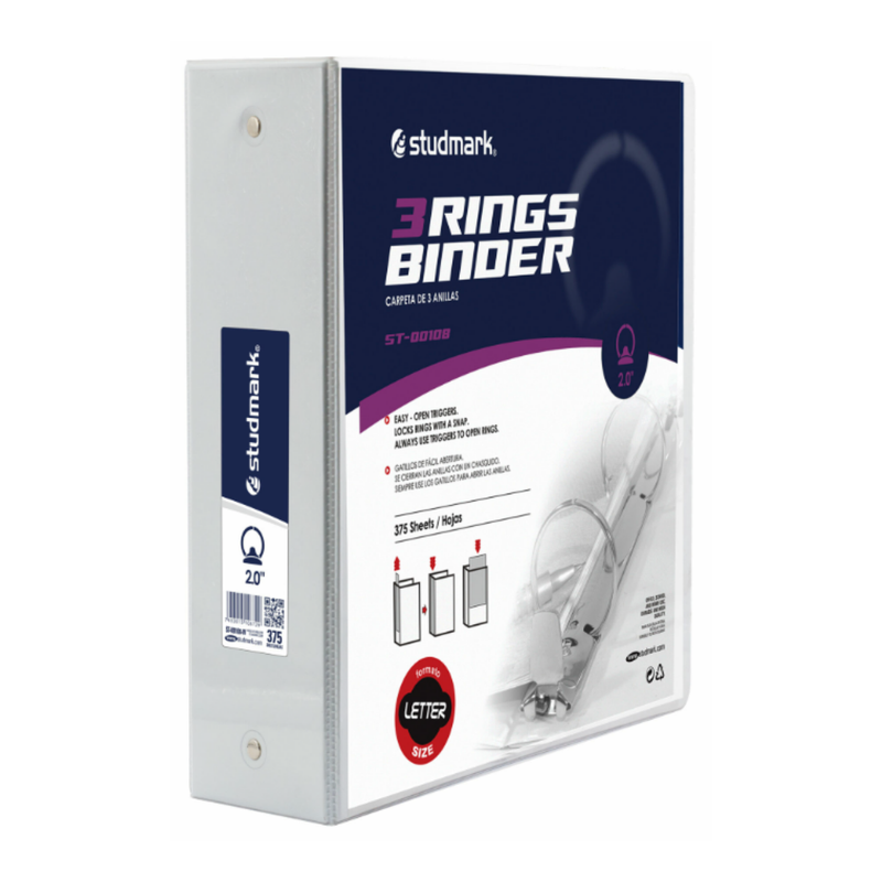 PORTAFOLIO 3 ANILLAS 2 BLANCO STUDMARK