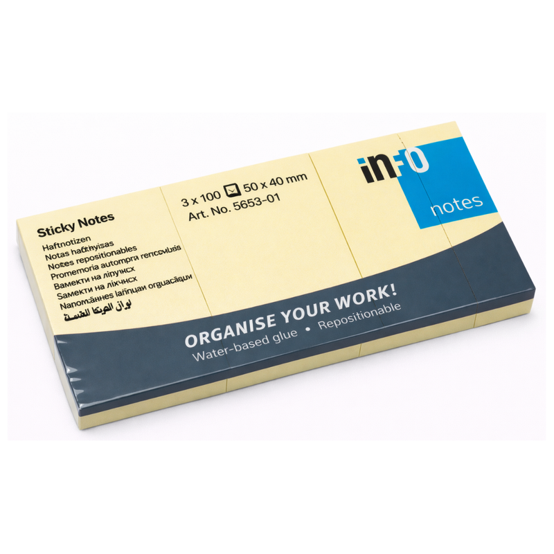 QUITA Y PON 1.5" X 2" AMARILLO INFO-NOTES