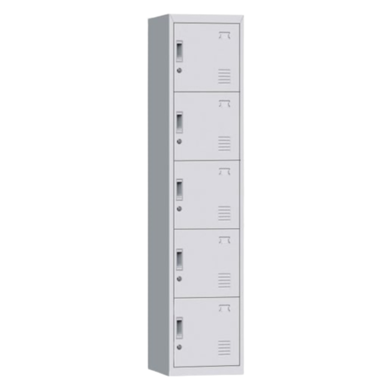 LOCKER 5 PUERTAS VERTICAL GRIS CLARO LICHE M-05 