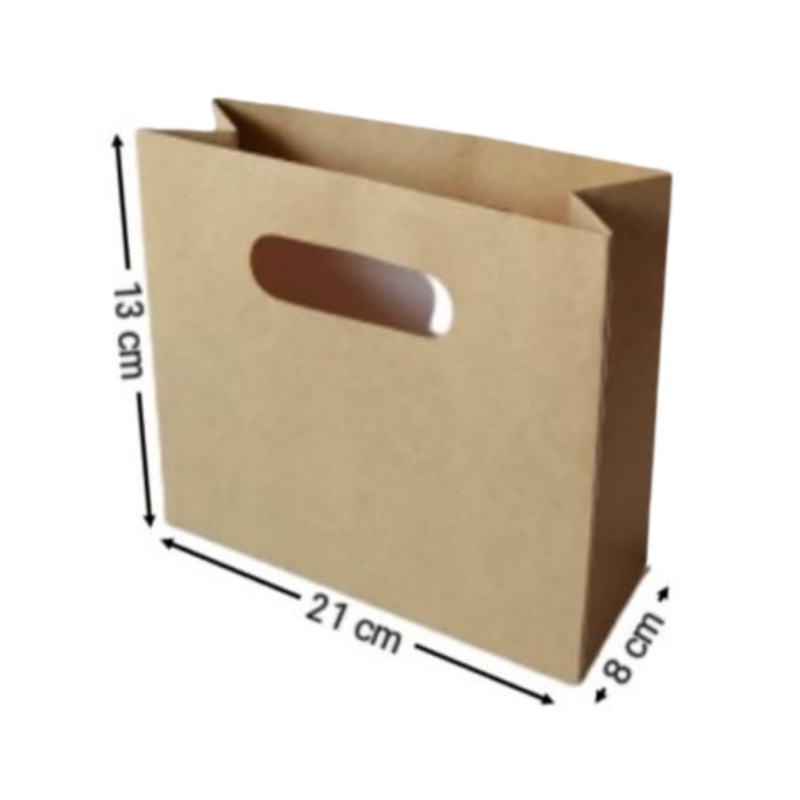 BOLSA KRAFT HORIZONTAL C/AGARRADERA #1703 13X21X8CM