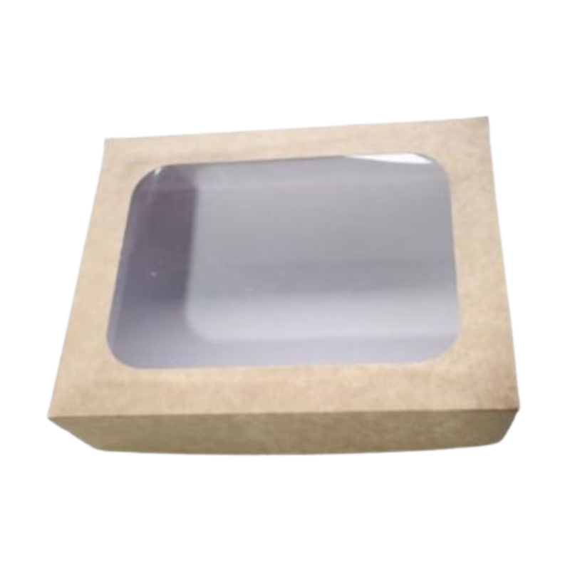 CAJA KRAFT TAPA TRANSPARENTE #20503 20X15X4,5CM