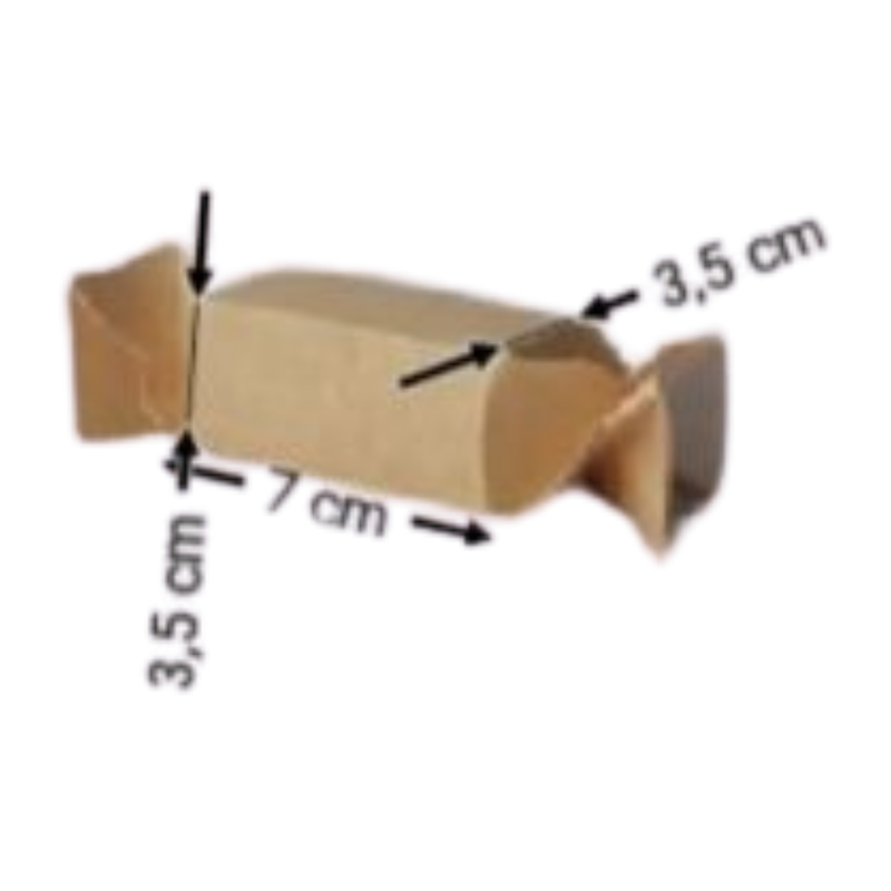 CAJA KRAFT FORMA CONFITE #4709 7X3,5X3,5CM
