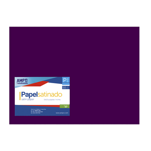 PAPEL SATINADO MORADO 19" X 25" (PAQ 50 UDS)