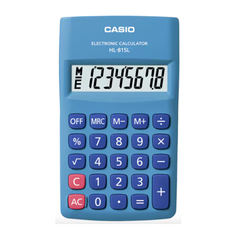 CALCULADORA BOLSILLO AZUL CASIO 8 DIGITOS HL-815L-BU