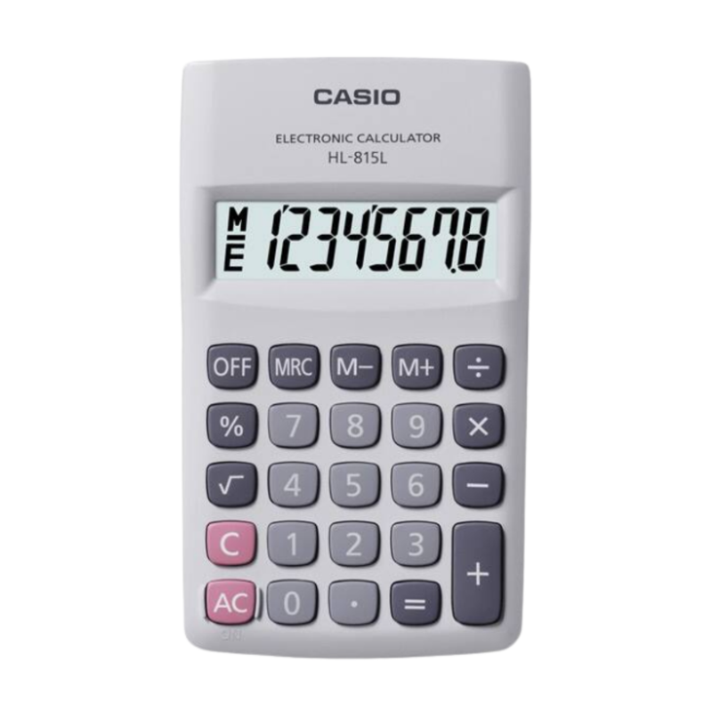 CALCULADORA BOLSILLO BLANCA CASIO 8 DIGITOS HL-815L-WE