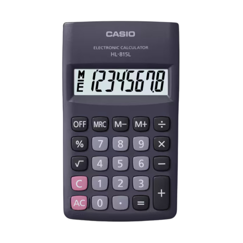 CALCULADORA BOLSILLO NEGRA CASIO 8 DIGITOS HL-815L-BK