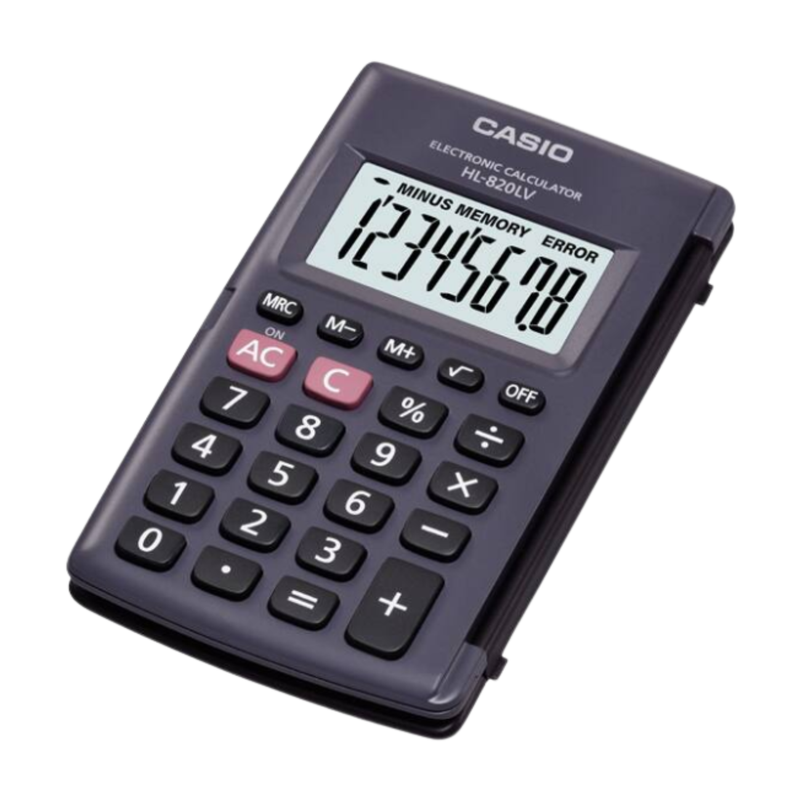 CALCULADORA BOLSILLO NEGRA CASIO 8 DIGITOS HL-820LV-BK