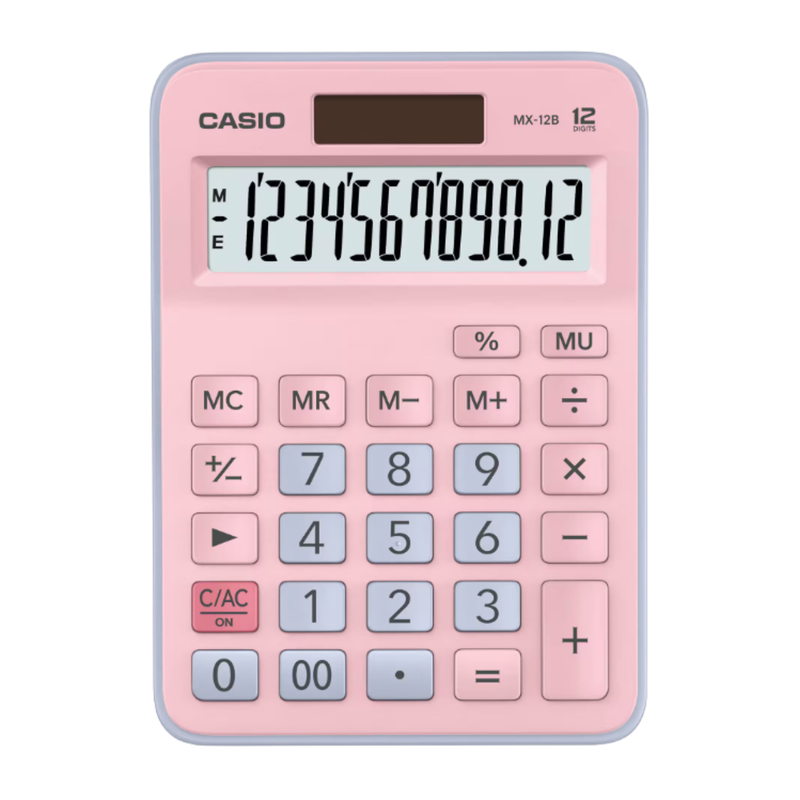 CALCULADORA MESA CASIO ROSADA 12 DIGITOS MX-12B-PKLB