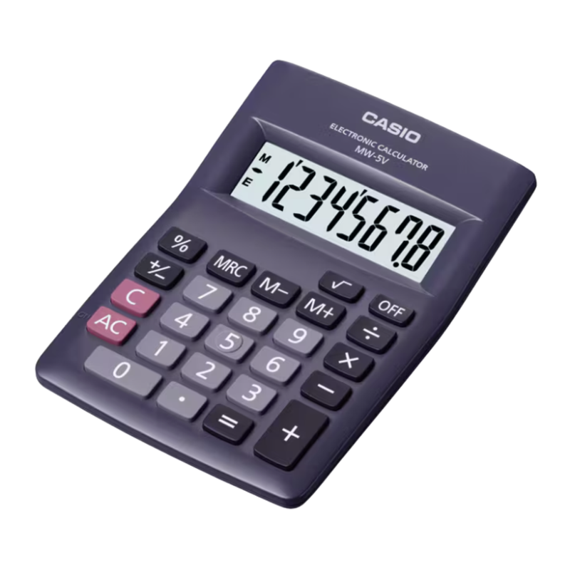 CALCULADORA MESA NEGRA CASIO 8 DIGITOS MW-5V-BK