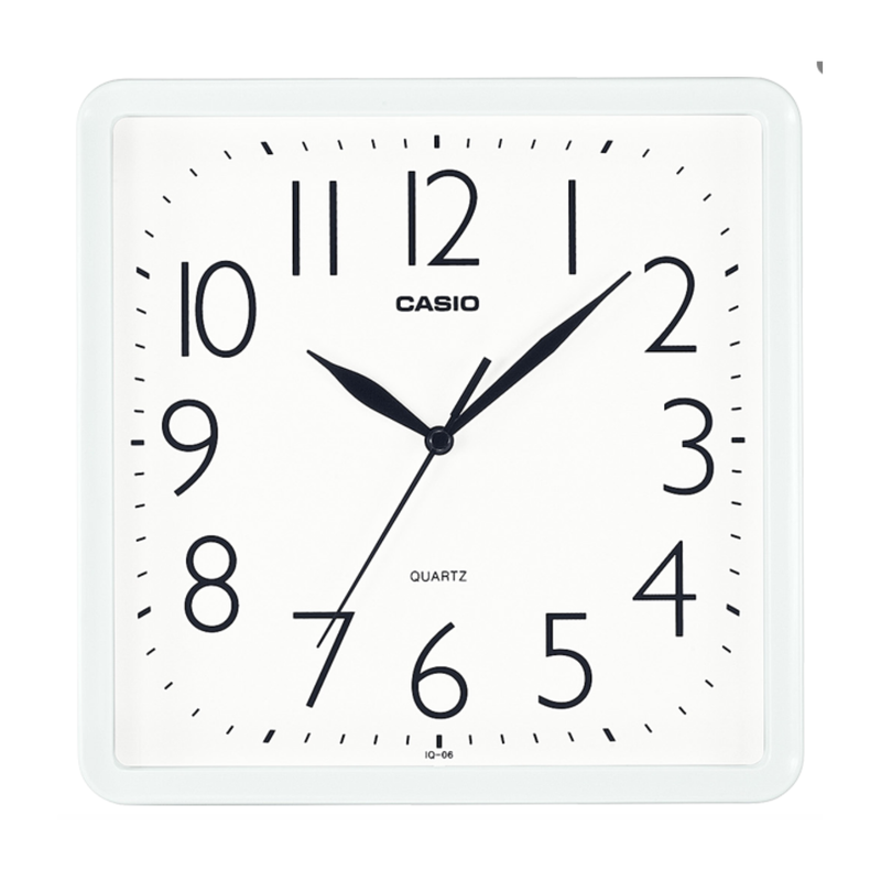 RELOJ PARED ANALOGO CASIO CUADRADO IQ-06-7 BLANCO