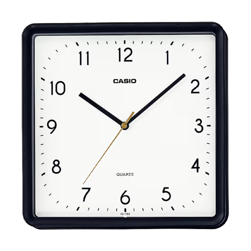 RELOJ PARED ANALOGO CASIO CUADRADO IQ-152-1 NEGRO