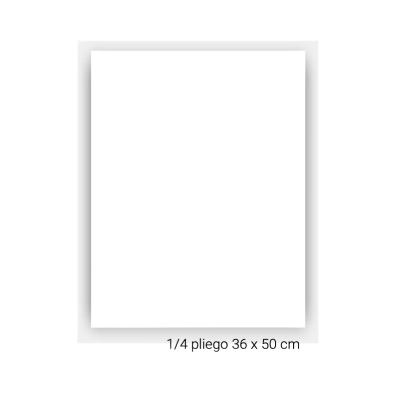 CARTON PRESENTACION BLANCO (1/4 PLIEGO) 36X50CM 10 UDS