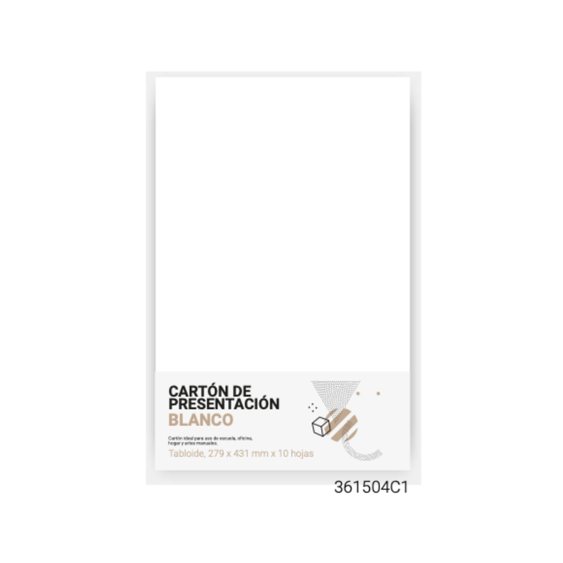 CARTON PRESENTACION BLANCO (TABLOIDE) 11X17" 10 UDS