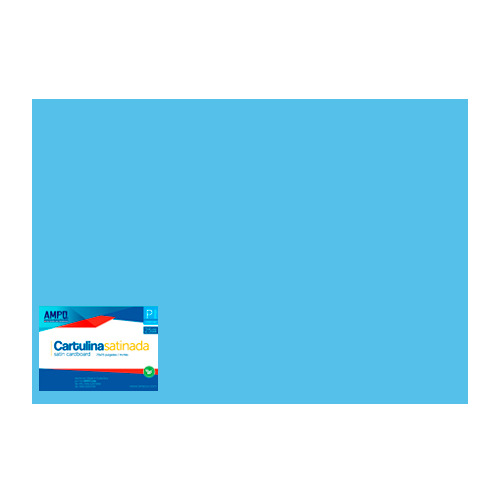 CARTULINA  SATINADA  CELESTE  AMPO PAQ 25