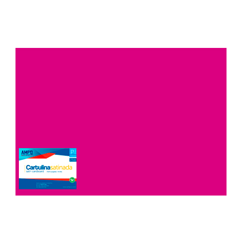 CARTULINA  SATINADA  FUCSIA AMPO PAQ 25