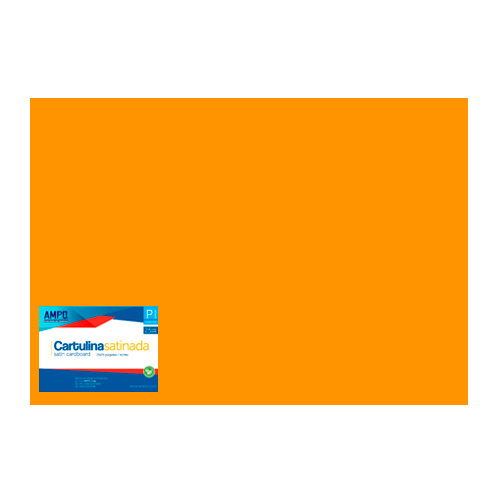 CARTULINA SATINADA NARANJA 25 X 22.75 (PAQ 25)