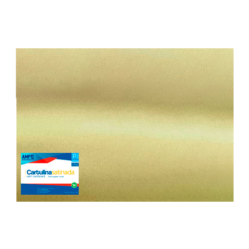 CARTULINA SATINADA ORO AMPO PAQ 25