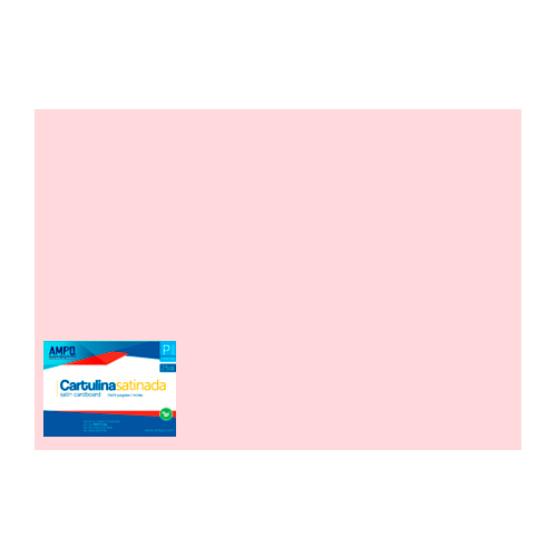 CARTULINA SATINADA ROSADO CLARO AMPO PAQ 25