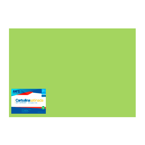 CARTULINA SATINADA VERDE LIMON AMPO PAQ 25