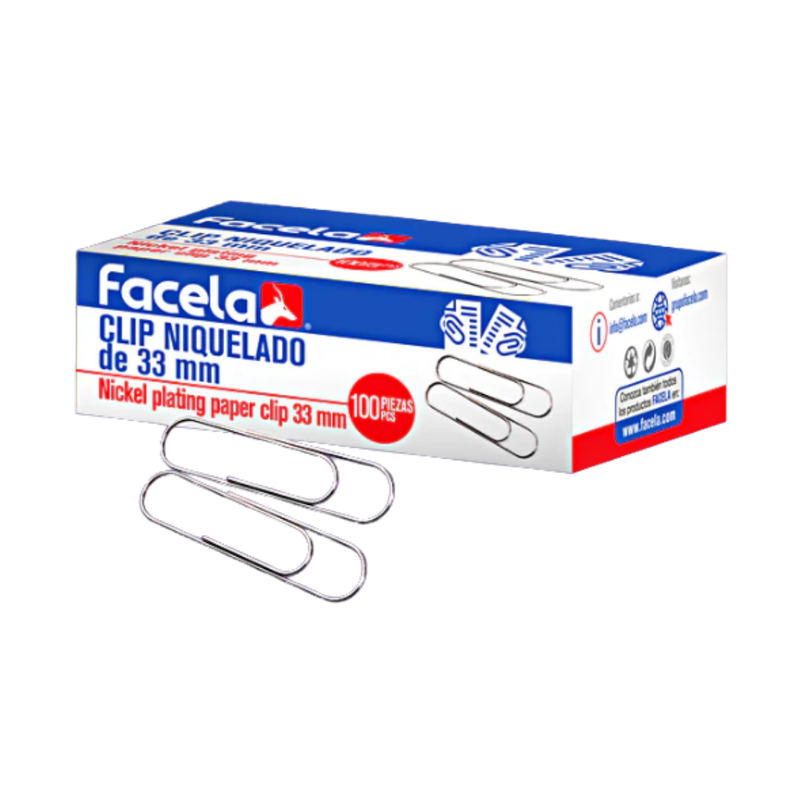 CLIP NIQUELADO 33 MM FACELA