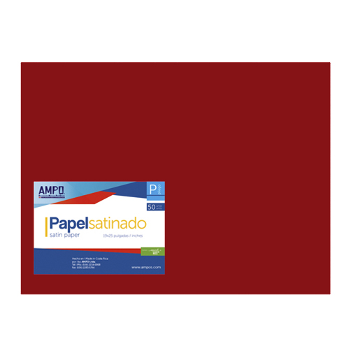 PAPEL SATINADO ROJO 19" X 25" (PAQ 50)