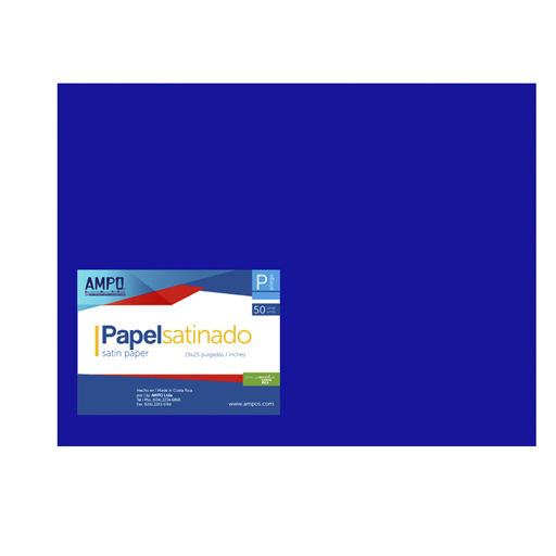 PAPEL SATINADO AZUL 19" X 25" (PAQ 50)