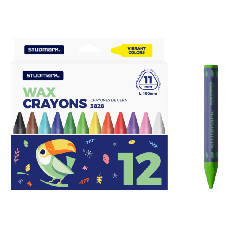 CRAYONES JUMBO TRIANG 12 COLORES STUDMARK