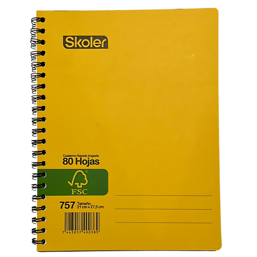 CUADERNO KRAFT SKIPPER ESPIRAL GRANDE 80H 757 UD